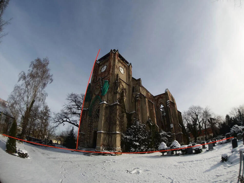 Example of barrel distortion from a Fisheye Lens