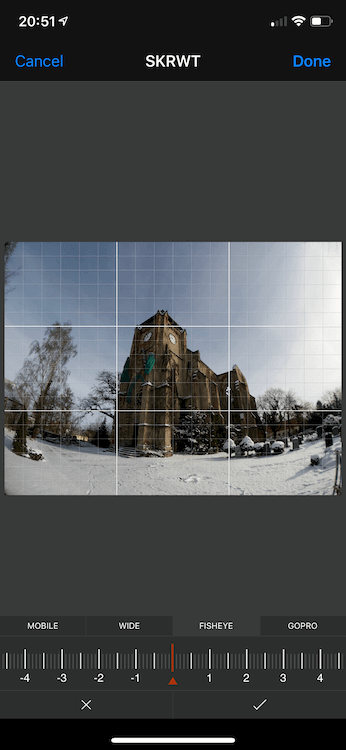 Fix barrel distortion in SKRWT App
