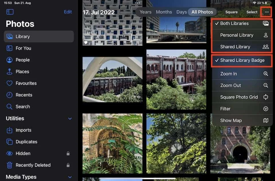 Choose which Library you&rsquo;d like to see in the iOS 16 Photos App