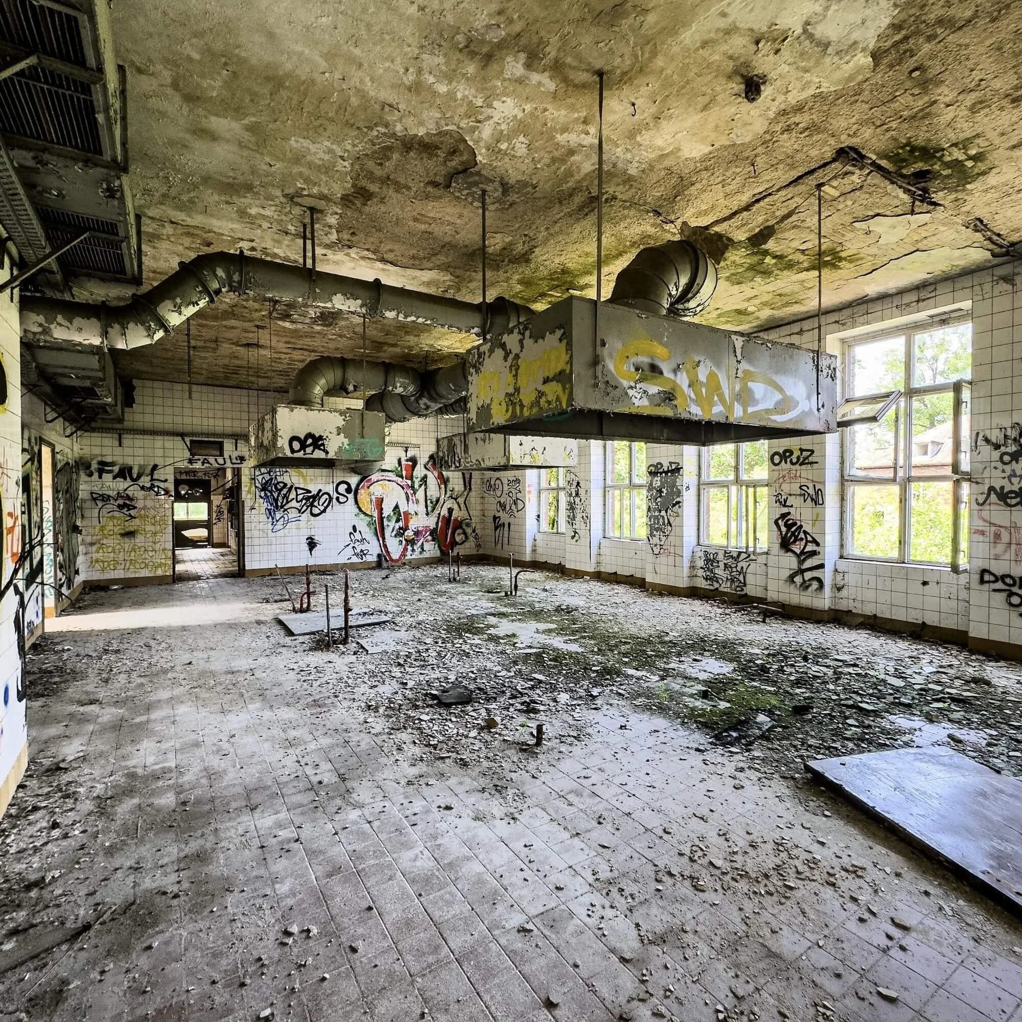 One of the two kitchens at the canteen
