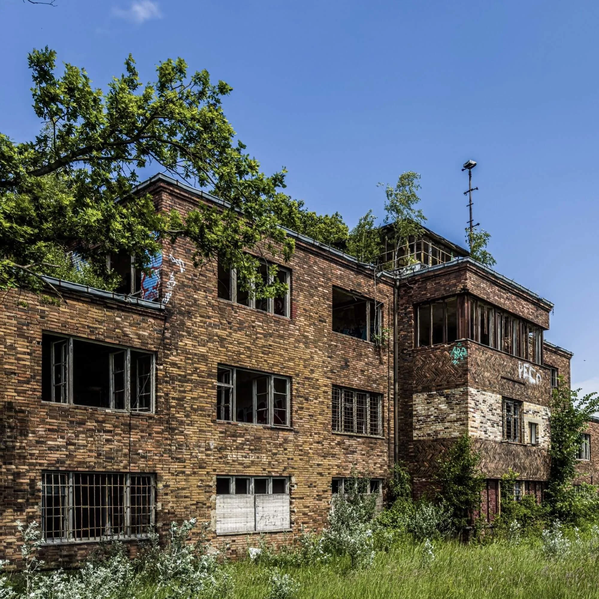 Abandoned tower at the airfield Schönewalde
