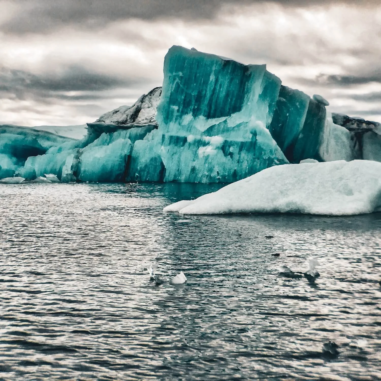 Flipped iceberg at Jökulsárlón Glacier Lagoon