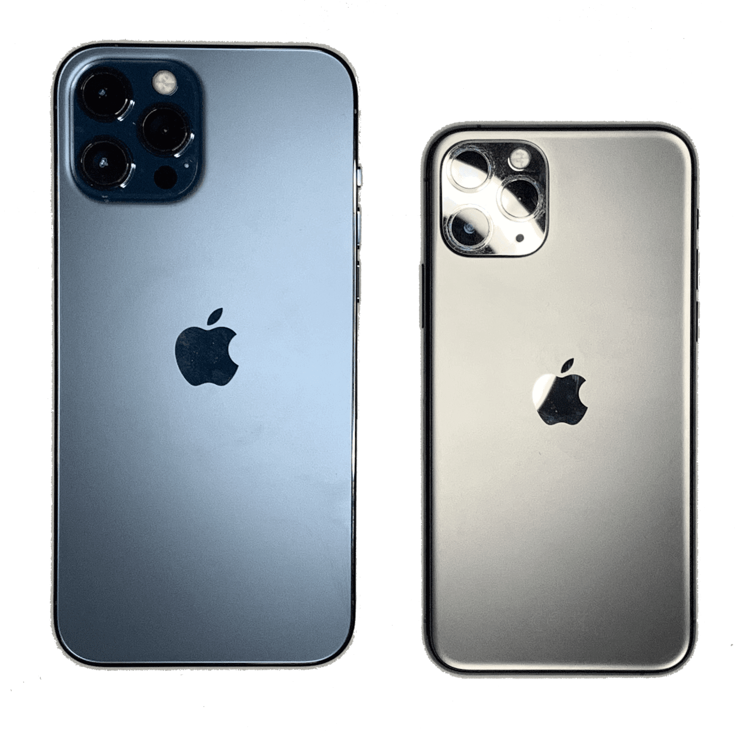 iPhone 12 Pro Max (left) vs. iPhone 11 Pro (right)