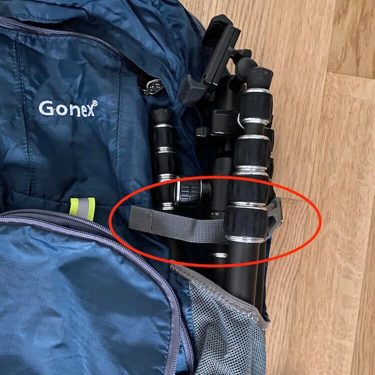 Sidestraps on the Gonex packable Backpack can be used in a variety of ways
