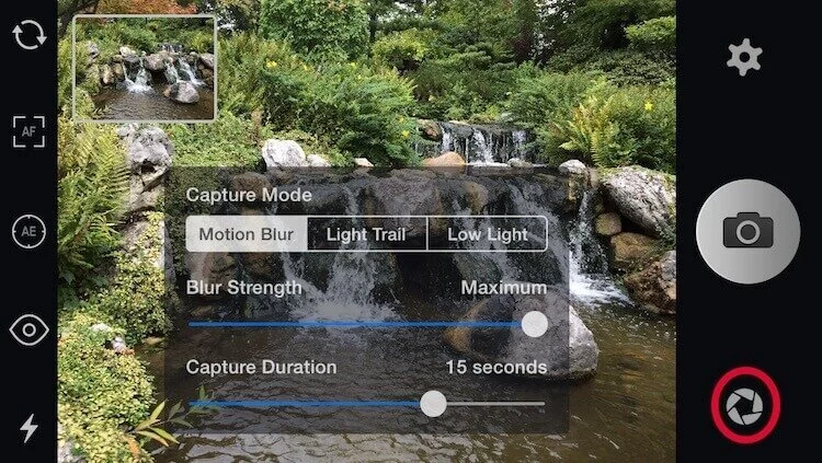 Slow Shutter Cam App shooting modes