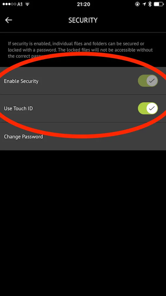 To encrypt files on your iXpand drive, select