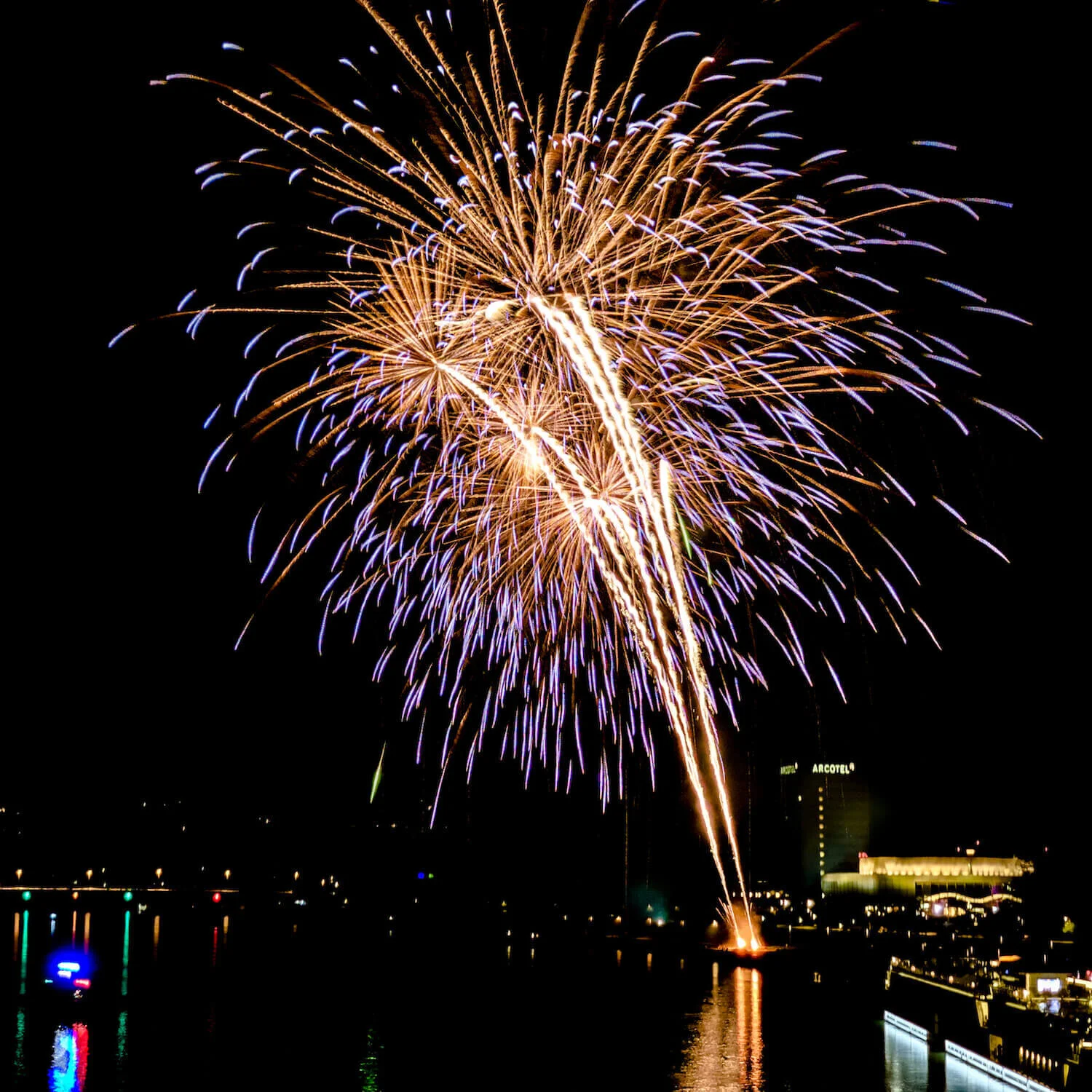 Firework, Linz, Austria. Shot in iPhone Xs. Learn  how to photograph fireworks with iPhone.