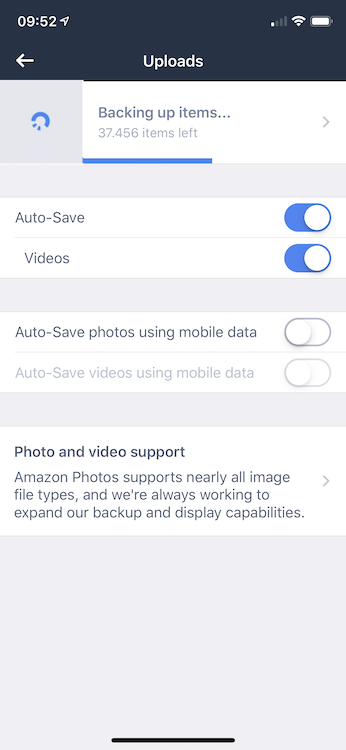 Automatically backup photos from iPhone to Amazon Prime